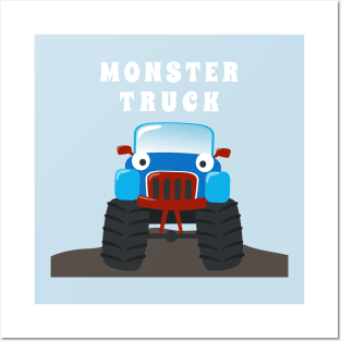 illustration of monster truck with cartoon style Posters and Art